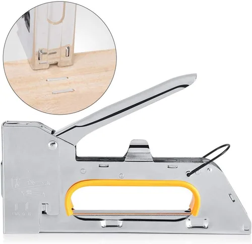 Vista 8 de Engrapadora clásica para muebles, grapadora de madera, mecanismo de fácil apriete, grapas 1008F, hogar/oficina/taller