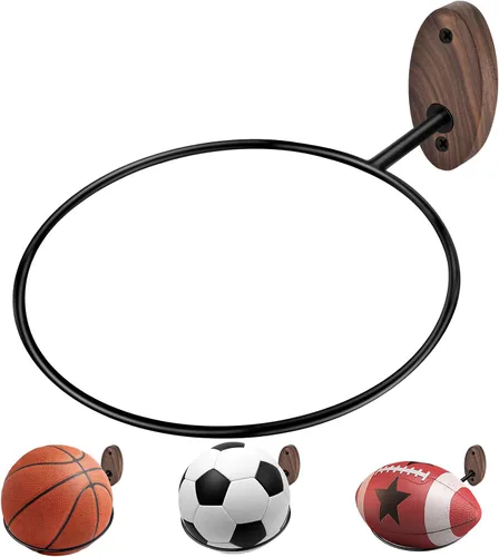 Vista 12 de Soporte de pared para baloncesto, múltiples bolas de almacenamiento, decoración de pared para baloncesto, fútbol, voleibol, colección de voleibol