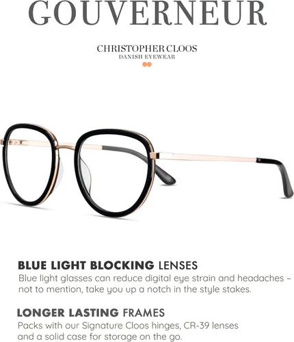 Vista 2 de Christopher Cloos - Gouverneur - Gafas de luz azul de diseño danés para hombres y mujeres
