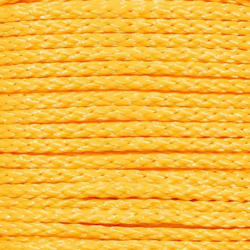 Vista 4 de Cuerda de polipropileno trenza hueca en color amarillo – uso múltiple – (1/2 pulgada x 10 pies)