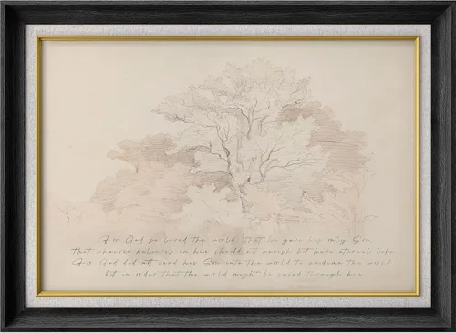 Vista 146 de MUDECOR Lienzo enmarcado prémium para pared, pinos nevados en bosque de invierno, ilustraciones modernas, arte contemporáneo, escénico, divertido