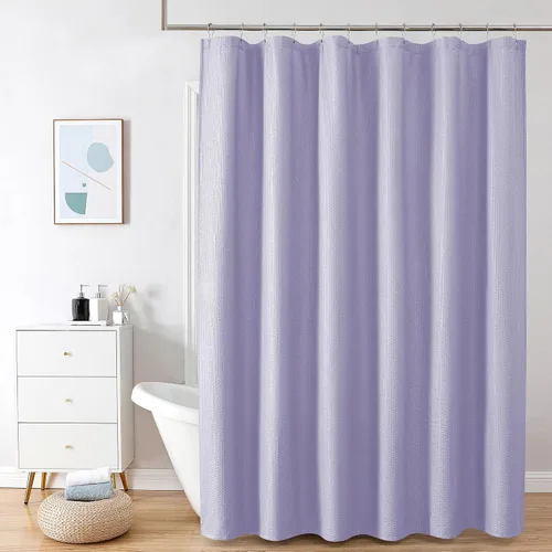 Vista 56 de OVZME Cortina de ducha de tela Berry Stall de 36 x 72 pulgadas, suave y gofre, pequeña cortina de ducha negra para baño con textura para un