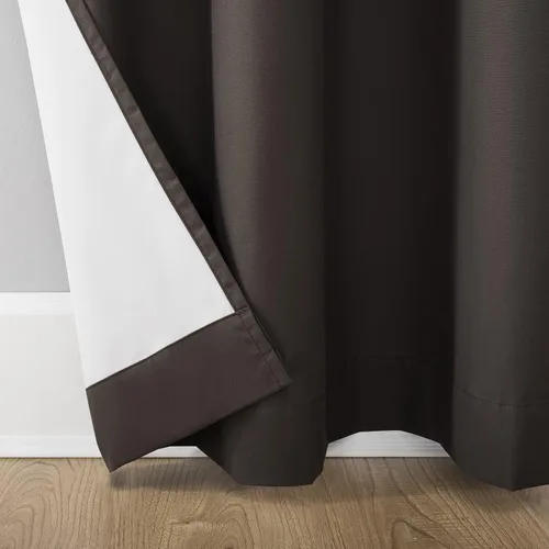 Vista 5 de Sun Zero Cyrus - Par de paneles de cortinas térmicas 100% opacas con ojales Cacao