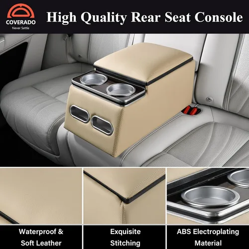 Vista 3 de Coverado - Organizador de consola central para auto, consolas universales para asiento trasero, organizador y almacenamiento para asiento