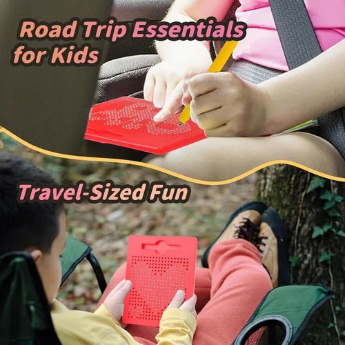 Vista 3 de MAGBLOCK Tablero magnético de dibujo para niños con bolígrafo magnético, juguetes educativos portátiles para niños y niñas, regalos ideales