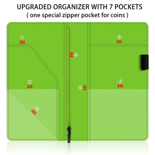 Vista 3 de BVYA Juego de 2 unidades, libro de servidor para camarera, libro de 5 x 9 pulgadas con bolsillo con cremallera, organizador de cartera de servidor 2