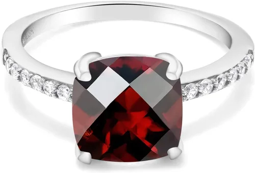 Vista 16 de Gem Stone King Anillo de compromiso de plata de ley 925 con piedra preciosa de corte cojín de 0.315 in Anillo de compromiso de aniversario de boda
