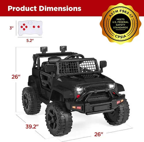 Vista 7 de Best Choice Products - Coche de paseo para niños de 12 V con control remoto Negro