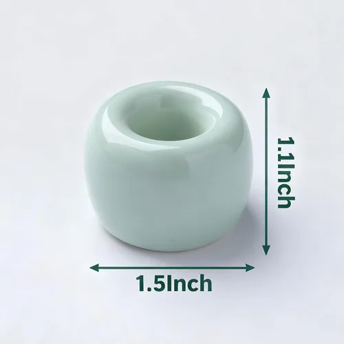 Vista 5 de AirMoon Mini soporte de cerámica para cepillo de dientes para baño, organizador de encimera pequeño verde claro, soporte para cepillos de dientes