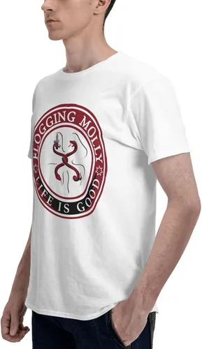 Vista 6 de Camisetas de algodón para hombre, estilo casual, para campamento, manga corta, para temporada completa