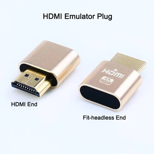Vista 4 de DTECH Emulador de enchufe simulado HDMI 4K, adaptador fantasma sin cabeza, compatible con Windows, Mac, OSX, Linux, soporte 4kx2k 2160P 1080p