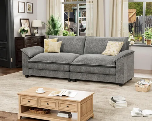 Vista 6 de Homall Sofá Seccional Modular de 80", Sofá Biplaza con Cojín de Doble Capa, Combinación DIY de Chenille Profundo Sofá Nube de 2 Asientos para Sala