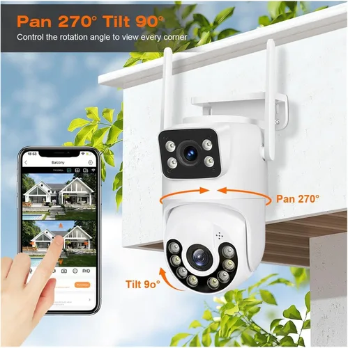 Vista 2 de Cámara de seguridad PTZ WiFi de doble lente UK