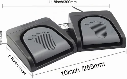 Vista 9 de iKKEGOL Conjunto de pedal doble USB actualizado Control de interruptor de 2 pies Programa de interruptor de pie de botón de 2 teclas Videojuego
