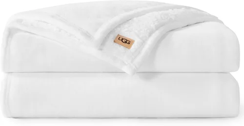 Vista 20 de UGG Nita - Manta para sofá, forro polar de lujo, 50 x 70 pulgadas, color Blanco