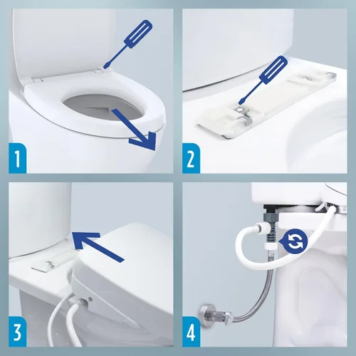 Vista 4 de TOTO WASHLET C5 - Asiento de inodoro electrónico con bidé PREMIST y EWATER+ para limpieza de varita, redondo, algodón blanco - SW3083#01