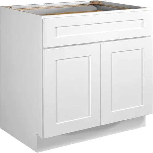 Vista 31 de Design House Brookings - Armario de cocina con base sin ensamblar, 9 pulgadas de ancho x 24 pulgadas de profundidad x 34.5 pulgadas de alto, marrón