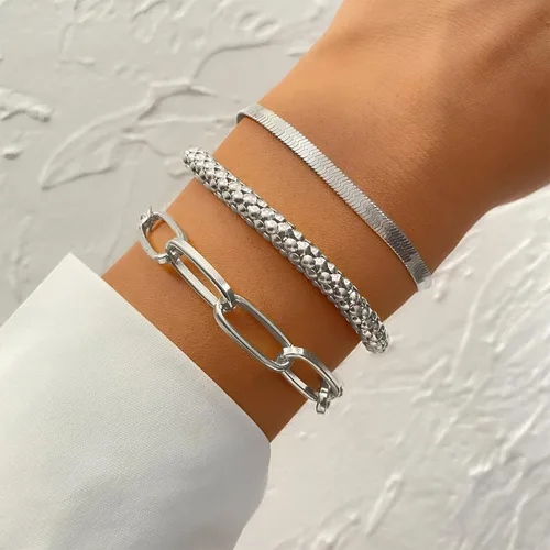 Vista 186 de Long tiantian Pulsera de oro gruesa para mujer, pulseras de oro delicadas, pulseras para mujer, pulseras apilables de eslabones de cadena