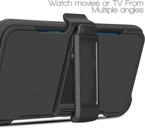 Vista 3 de Funda para LG V60 ThinQ con pantalla incorporada, resistente a los golpes, alta resistencia a los impactos, con soporte y clip giratorio