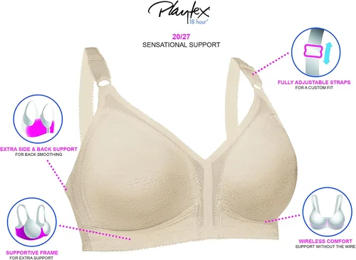 Vista 3 de Playtex 18 Hour US0020 - Brasier sin varillas con soporte sensacional para mujer