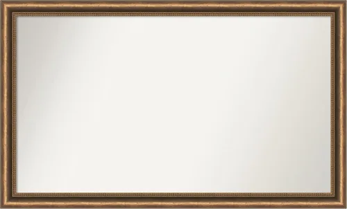 Vista 265 de Amanti Art Espejo de baño de bronce para sobre fregadero, 24 x 24 pulgadas, espejo de tocador cuadrado estrecho de bronce Manhattan, marco de madera