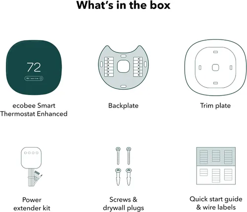 Vista 2 de ecobee Termostato inteligente mejorado, termostato Wifi programable Funciona con Siri, Alexa, Google Assistant, certificado Energy Star, Smart