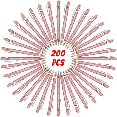 Vista 100 de Bolígrafo personalizado, 1 unidad, bolígrafo personalizado con logotipo de mensaje de nombre comercial grabado, lápiz digital de tinta negra suave