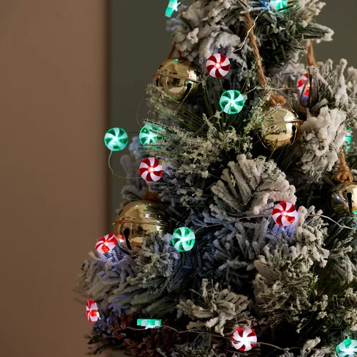 Vista 2 de MIYA LIFE Luces de Hadas Navideñas Luces de Mazorca de Caramelo Luces de Bastón de Caramelo de Navidad Luces de Cadena Navideñas a Batería - Ideales