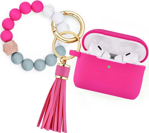 Vista 9 de Filoto - Estuche para AirPods Pro de 2ª generación 2022, funda protectora de silicona bonita con llavero de pulsera y accesorios para Apple AirPods