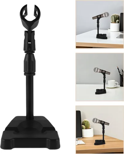 Vista 9 de Beaupretty Adjustable Rotation Table Top Mic Stand Clamp with U-shaped Holder Sturdy Metal Desktop Microphone Stand for Gaming Singing Professional