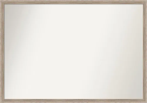 Vista 11 de Amanti Art Espejo de baño blanco para sobre el fregadero, 24 x 27 pulgadas, espejo de tocador rectangular con cuña de madera dura, marco de madera