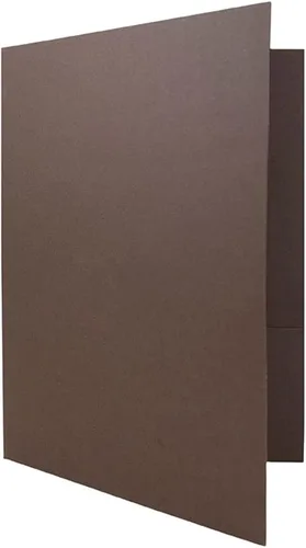 Vista 4 de JAM Paper, dos carpetas de bolsillo de tela negra, paquetes de varios tamaños Lino marrón chocolate