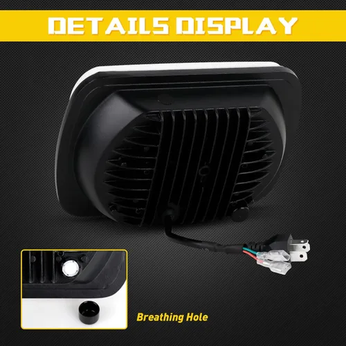 Vista 7 de BESTZHEYU 2 faros delanteros de 5 x 7 compatibles con Chevy Express 1500 2500 3500 Cargo Van F-150 F-250 F-350 Wrangler YJ Cherokee XJ Kenworth T300