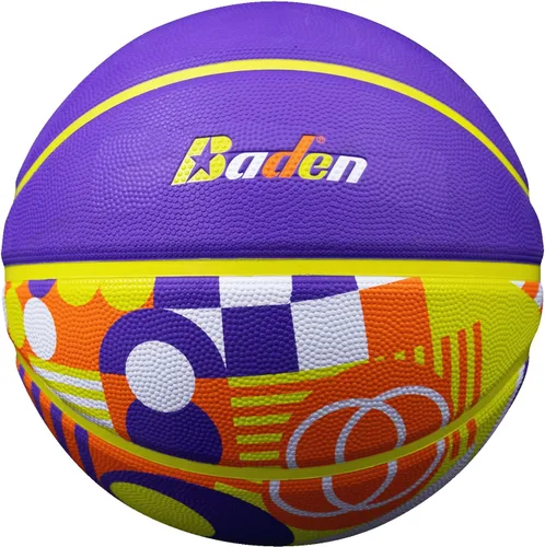 Vista 5 de Baden Lienzo Legend Court Diseño creativo de baloncesto de goma para exteriores Tamaño para jóvenes y adultos 5,6,7