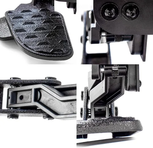 Vista 2 de Escalón de Cama de Camión Retráctil para Parachoques Trasero Compatible con F150 2015-2023, Escalón Plegable para Portón Trasero con Revestimientos
