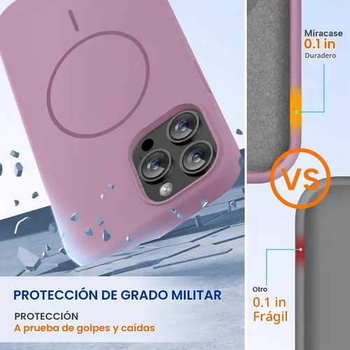 Vista 3 de Miracase - Funda compatible con iPhone 12 Pro Max, [forro de microfibra suave antiarañazos], funda de silicona líquida de goma de gel a prueba