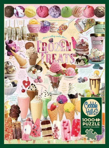 Vista 5 de Cobble Hill - Rompecabezas de 1000 piezas, Frozen Treats - Póster de muestra incluido