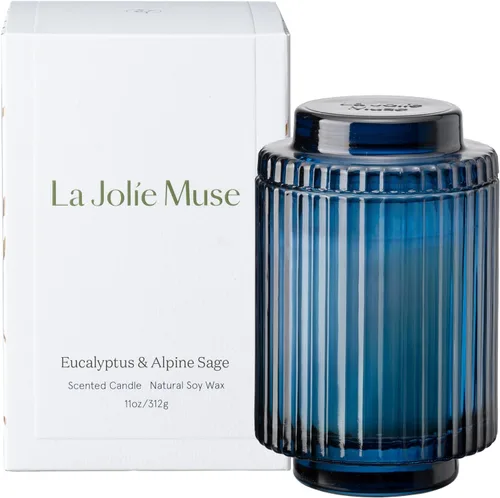 Vista 9 de LA JOLIE MUSE Starlit - Velas perfumadas de pino de abeto para el hogar Abeto dorado iluminado por estrellas