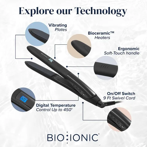 Vista 3 de 10 alisadores profesionales Bio Ionic, 1 pulgada