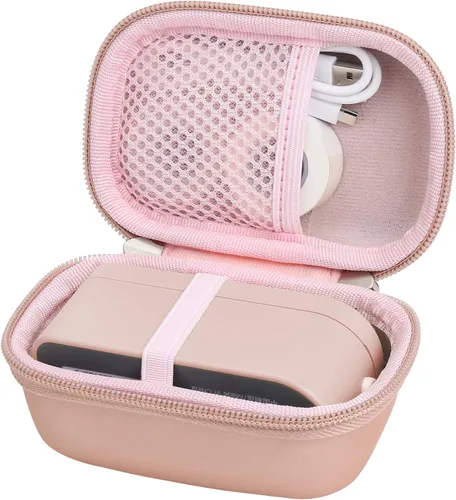 Vista 7 de khanka Estuche rígido de viaje compatible con la máquina etiquetadora MakeID, solo funda Rosado