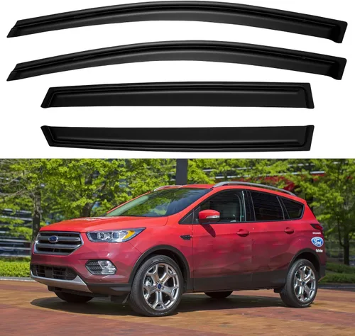 Vista 64 de YQAUTEC - Viseras para ventana, protectores contra la lluvia, compatibles con Subaru WRX 2015-2021, deflectores de viento para ventanas, viseras