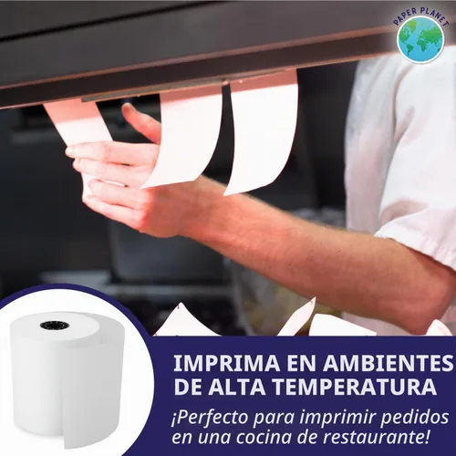 Vista 5 de PaperPlanet White Bond Paper para impresora de cocina Toast TKP300 20 rollos