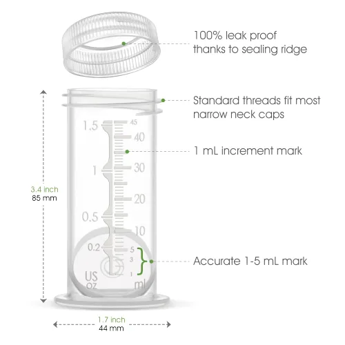 Vista 5 de Maymom Botellas de Colostro y Almacenamiento con Tapas a Prueba de Fugas, Almacenamiento de Leche Materna en Congelador o Refrigerador, Hechas Sin