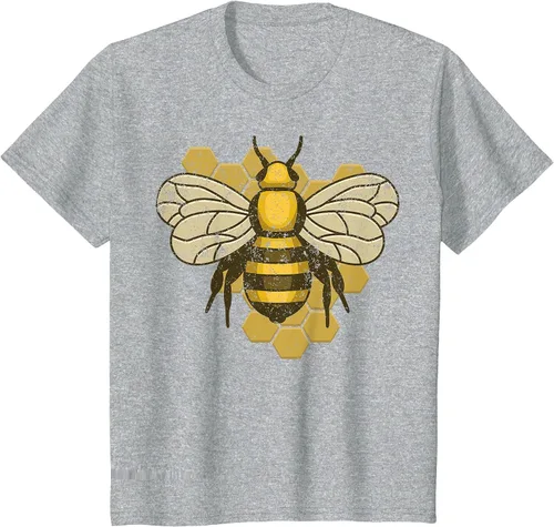 Vista 40 de Retro Beekeeper Beekeeper Honey Bumblebee Vintage Saves Bees T-Shirt Asphalt Grey