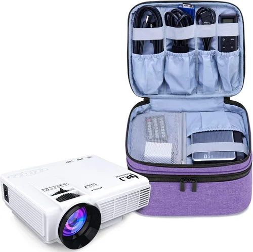 Vista 9 de LUXJA - Bolsa de transporte compatible con mini proyector DR.J, color negro Funda portátil para la mayoría de mini proyectores y accesorios