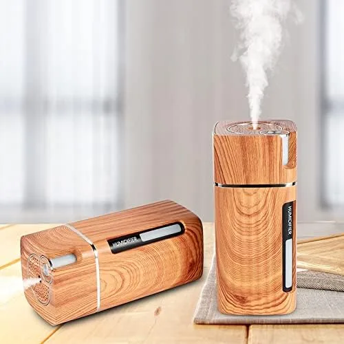 Vista 6 de Humidificador de escritorio de 10.1 fl oz, humidificador de aire portátil USB con luz, humidificador ultrasónico de escritorio, mini humidificador