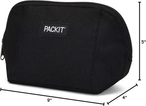Vista 7 de PackIt Bolsa de aperitivos congelable, negra, fabricada con tecnología EcoFreeze plegable, reutilizable, cierre de cremallera que se bloquea en aire