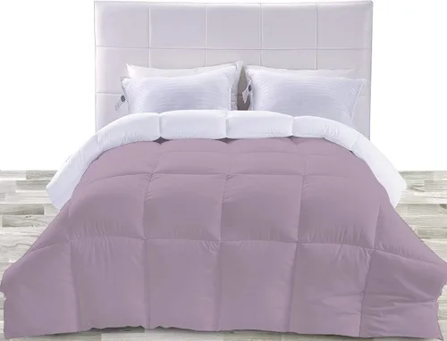 Vista 11 de BedDecor Edredón reversible de microfibra de alta calidad de 400 GSM, relleno de microfibra de 15.16 oz/m², 600 hilos, 100% algodón egipcio sólido
