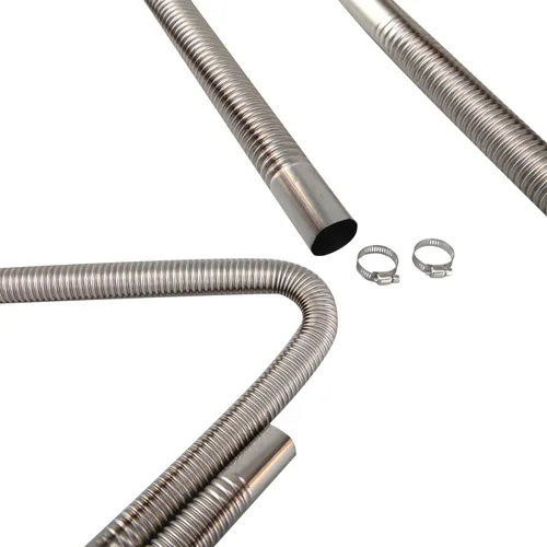 Vista 3 de Tubo de escape flexible para calentador de diésel Tubo de escape flexible para generador Tubo de extensión flexible de escape de acero inoxidable