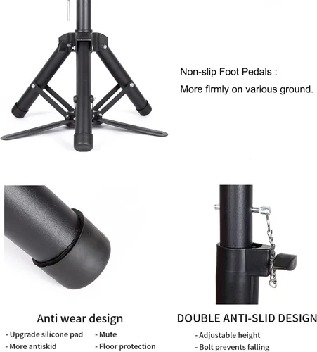 Vista 5 de AliLeader - Trípode para peluca de 50 pulgadas y 3 brazos (cabeza de maniquí no incluida) Acero inoxidable, para entrenamiento de peluquería